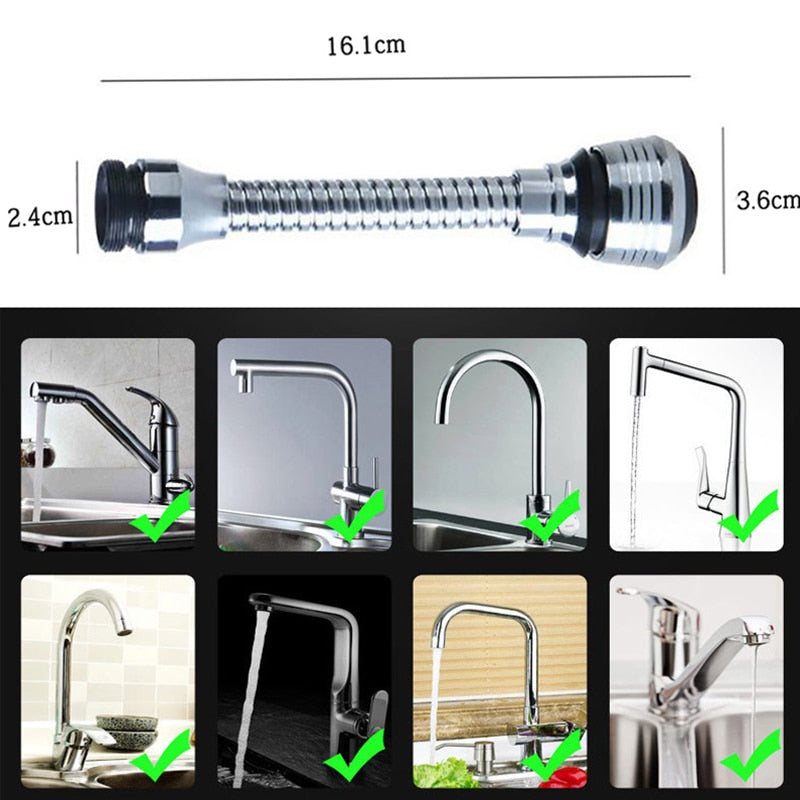 Kitchen Gadgets 2 Modes 360 Rotatable Bubbler High Pressure Faucet Extender