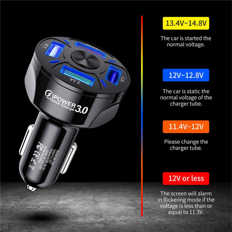 4 Ports USB Car Charge