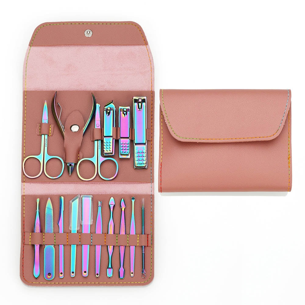 16pcs Manicure Set with Leather Case