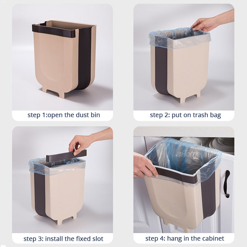 Folding Waste Bin Kitchen Organizer