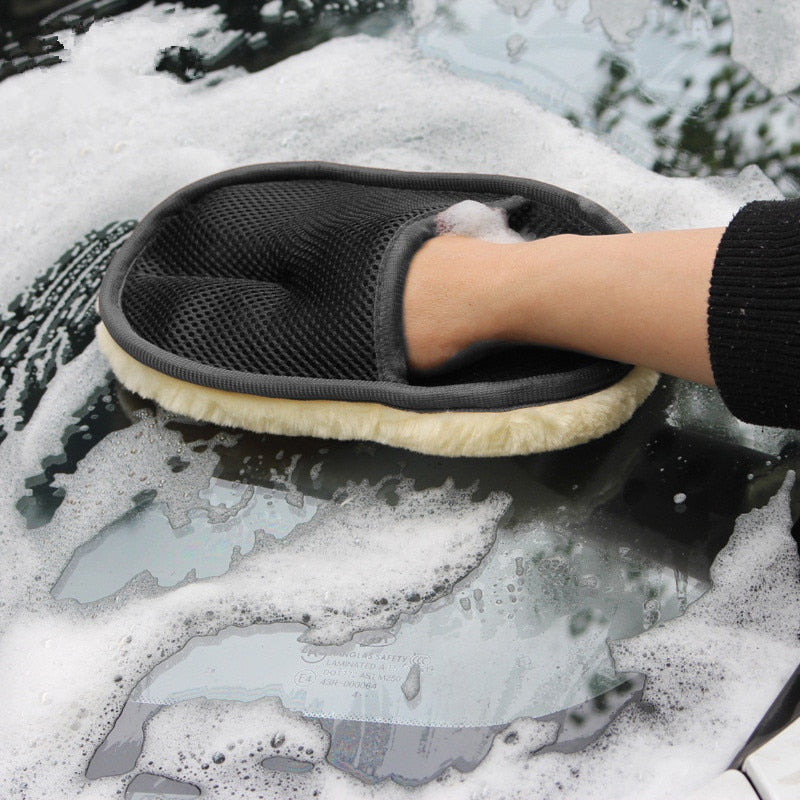 Car Styling Wool Soft Car Washing Glove