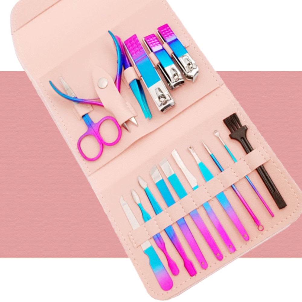 16pcs Manicure Set with Leather Case