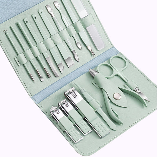 16pcs Manicure Set with Leather Case