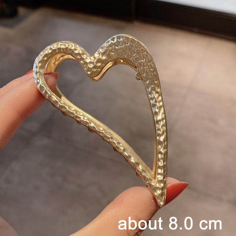 New Women Elegant Hollow Geometric Metal Hair Claw