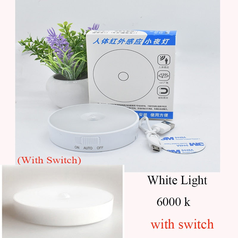 LED Rechargeable PIR Motion Sensor Night Lights