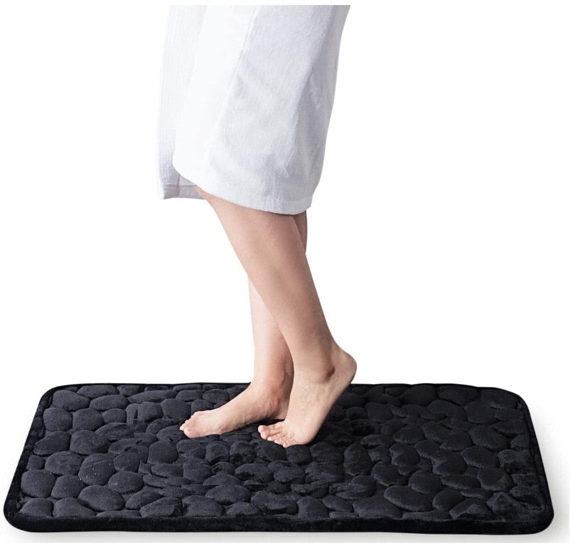 Cobblestone Embossed Bathroom Bath Mat Non-slip