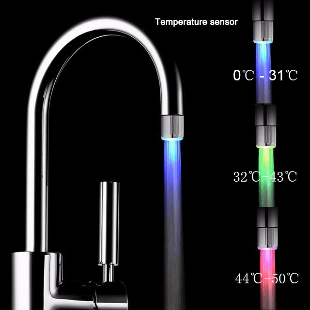 LED Temperature Sensitive 3-Color Light-up Faucet