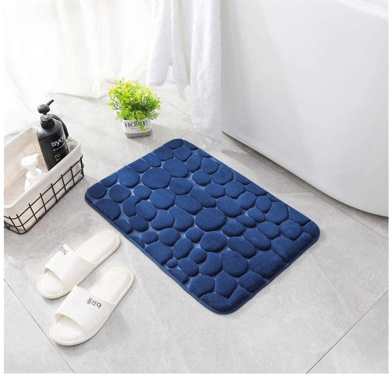 Cobblestone Embossed Bathroom Bath Mat Non-slip