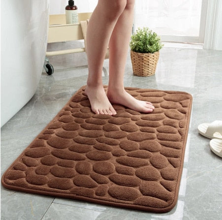 Cobblestone Embossed Bathroom Bath Mat Non-slip