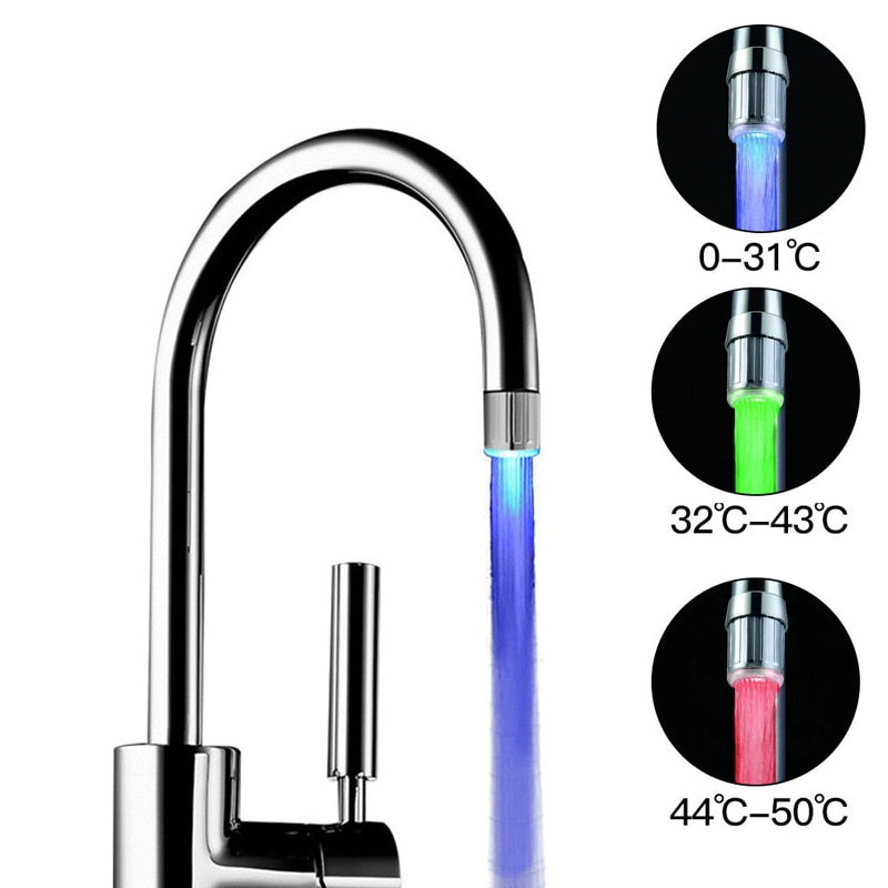 LED Temperature Sensitive 3-Color Light-up Faucet