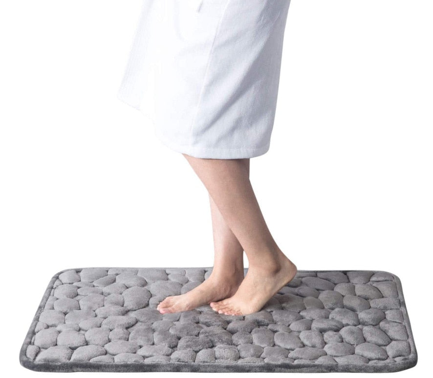 Cobblestone Embossed Bathroom Bath Mat Non-slip