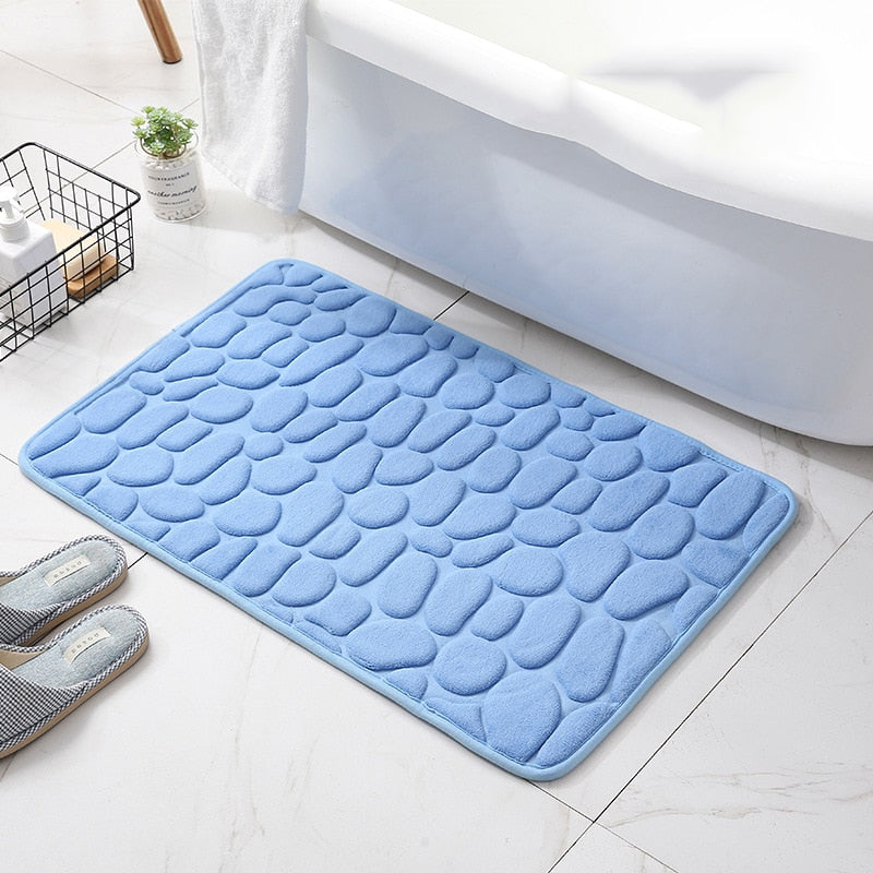 Cobblestone Embossed Bathroom Bath Mat Non-slip