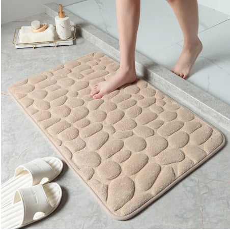 Cobblestone Embossed Bathroom Bath Mat Non-slip